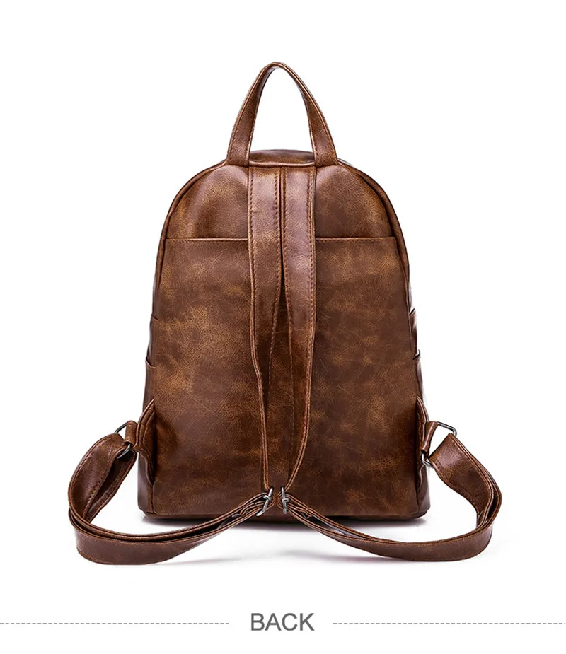 Роскошный брендовый винтажный женский рюкзак из искусственной кожи, коричневый рюкзак для колледжа с защитой от кражи, женский рюкзак для путешествий, женские рюкзаки