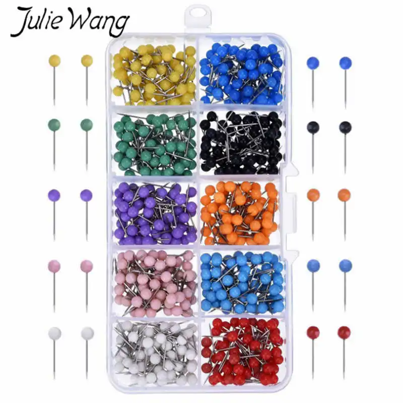 Julie Wang 500 шт./кор. швейная головка штифт круглые жемчужные прямые булавки игла