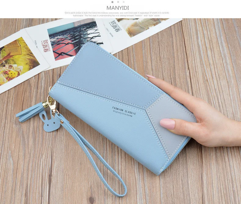 Retro Long female Wallet PU Leather Credit Holders woman Wallets Bag Casual Soft Ladies bag