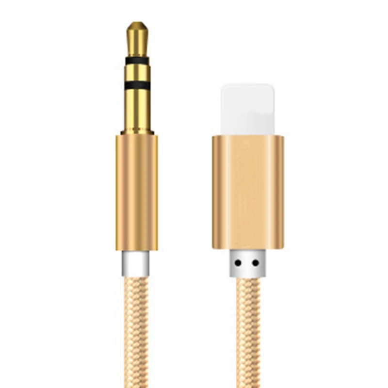 Для IPhone5/6/7/X AUX для автомобильного аудиоадаптера для IOS Syetem наушники Adaptador для Lightning до 3,5 мм Адаптеры кабель для подключения наушников - Цвет: GD