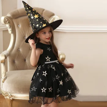 

Halloween Girls Clothes Princess Children Party Vestidos Christmas Kids Ball Gown Dress Sequin Star Tutu Elegant Girls Dress D30
