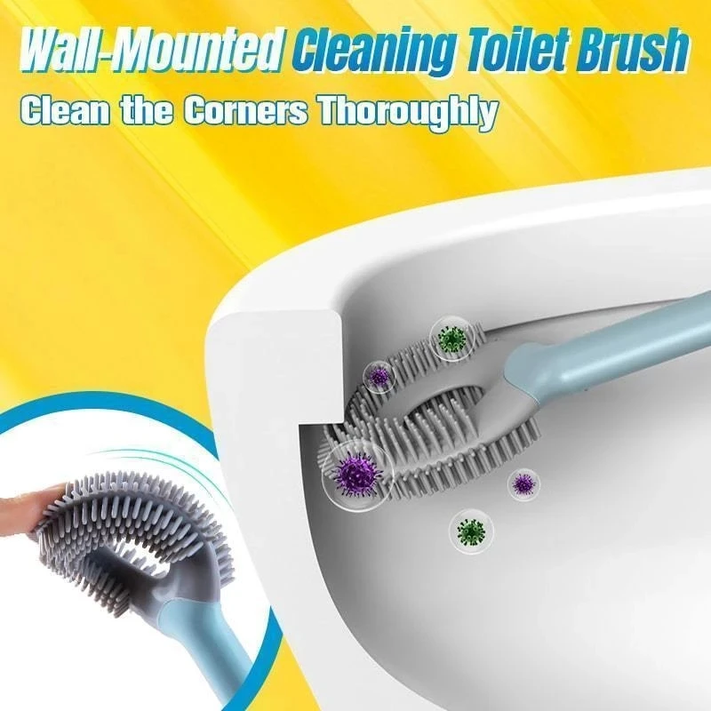 Silicone Toilet Brush Silicone Flex Toilet Brush With Holder Wash Brushes Wall mounted Bathroom
