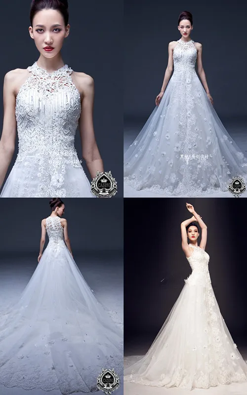 

highneck pearls flowers beading Hot sale a-line lace appliques 2018 new vestido de noiva bridal gown mother of the bride dress