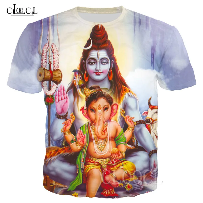 Мужская и женская футболка с 3D принтом Hinduism Lord Shiva уличная Футболка Harajuku коротким