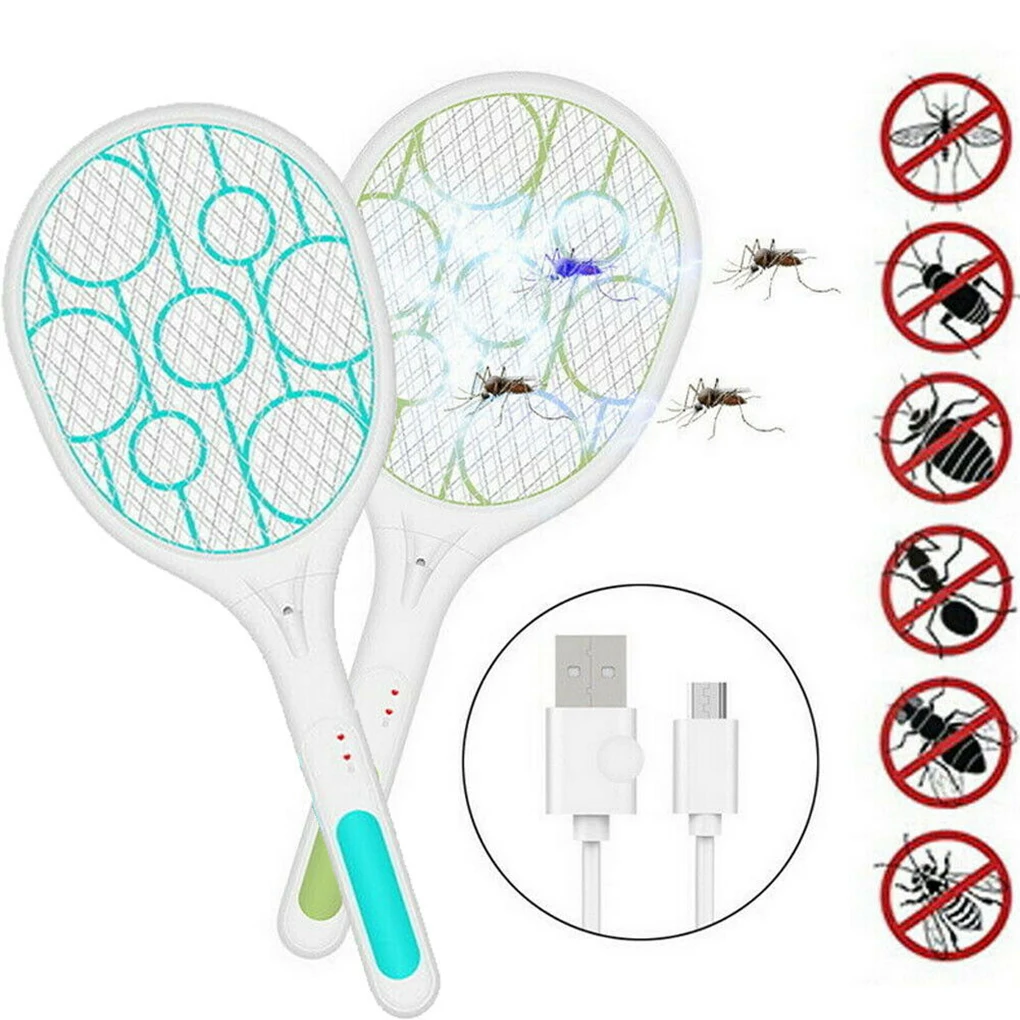 USB перезаряжаемая электрическая Летающая Пат Бытовая ракетка от насекомых Комаров портативная ракетка