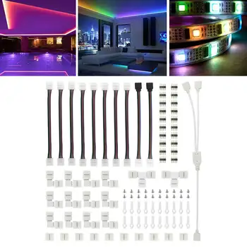 

75pcs LED Connector For connecting corner right angle 5050 4-pin Flexible LED Strip Connector Kit Connectors Strip Accessories