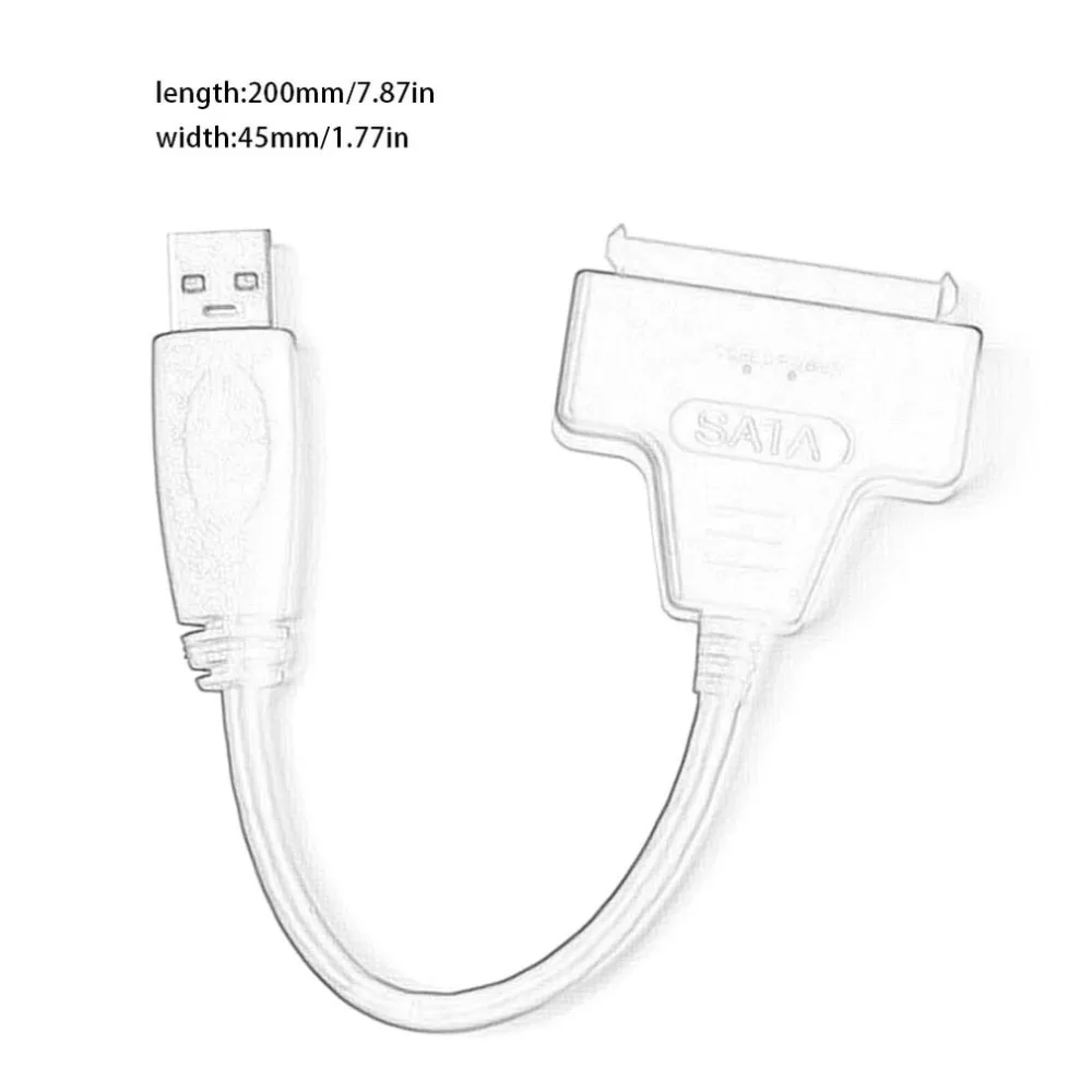 FXHU.00009 SATA USB3.0 Кабельный адаптер-переходник для 2,5 дюймов HDD жесткий диск ноутбук SATA адаптер usb-кабель 3,0 к SATA22P 0,2 m