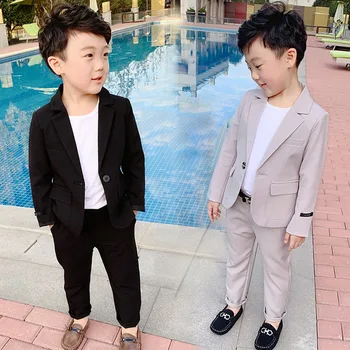 

90-140cm New 2020 Boys Handsome Suits for Wedding and party Gentleman Boys Dresses Suit Coat+Pant Clothing Sets Children costume