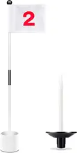  Professional Putting Green Golf Pin Flag 1 Pack | Premium Canvas Flag with Sturdy Putting Cup Golf Flags | Ideal Golf Green Fla