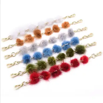 

2019 new fashion accessory for women's bag with short shoulder strap metal chain mink hair chain harness qq567