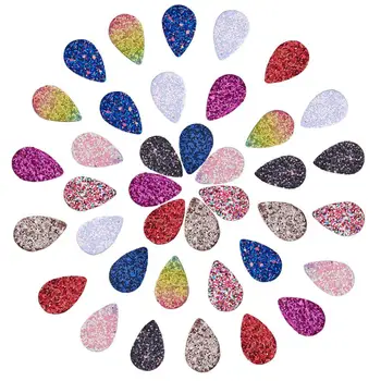 

1 Box Mixed Color Drop Leather Pendants, with Sequins