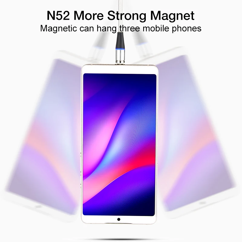 Sarika S06 2.4A Magnetic Charger Magnet Cable For iPhone 11 5 6 6s 7 8 Plus X XR XS Max Mobile Phone Fast Charge Magnetic Cable (3)