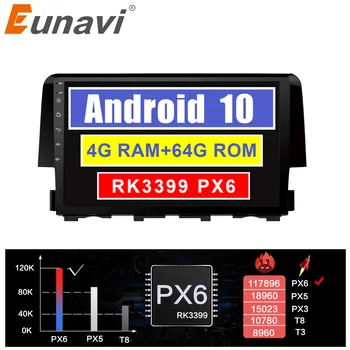 

Eunavi 2 DIN Car GPS headunit For Honda Civic 2016 2017 2018 radio stereo multimedia player 4G 64G Android 10 IPS TDA7850 NO DVD
