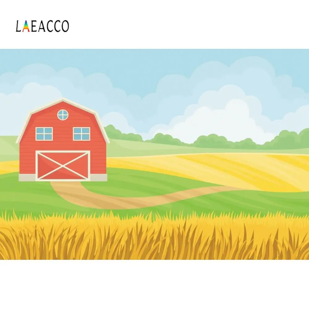 Laeacco Cartoon Farm Rural Windmill Child Wheat Field Photography Backgrounds Customized Photographic Backdrops For Photo Studio Background Aliexpress