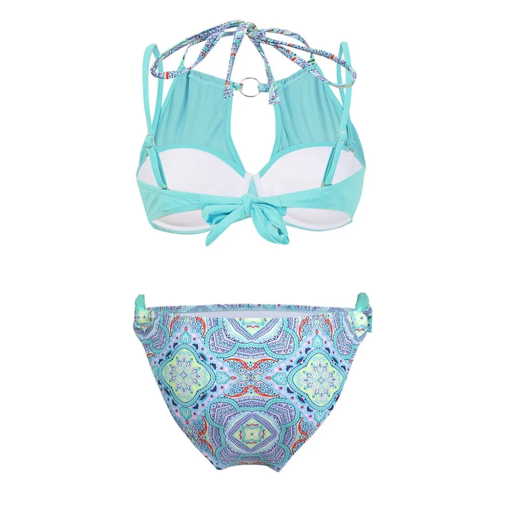 Новое поступление Для женщин печати кружева танкини Swimjupmsuit Купальник Пляжная Мягкий купальный костюм, танкини, пуш-ап, 2 предмета в комплекте; 3