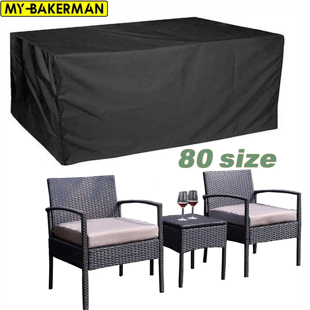 

80 Sizes Black Outdoor Patio Garden Furniture Covers Rain Snow Chair covers Sofa Table Chair Dust Waterproof Proof Cover