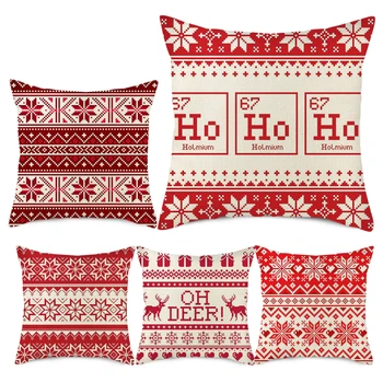

Christmas Pattern Style Peach Skin Cushion Cover Pillowcase Sofa Cushions Pillows case Covers Home Decor