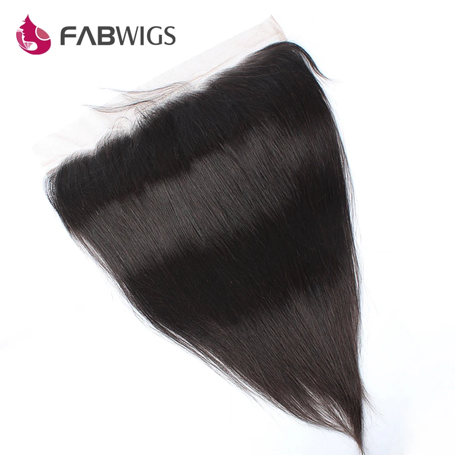 

Fabwigs Deep Wave 13x4 Lace Frontals Pre Plucked Brazilian Straight Ear to Ear Lace Frontal Closures Transparent Lace Frontals