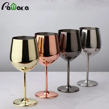 

500ML Single Layer Plating Goblet Wine Cup 1 Pcs Colorful Drum-Shaped Drop-Resistant Champagne Cocktail Glass Stainless Steel