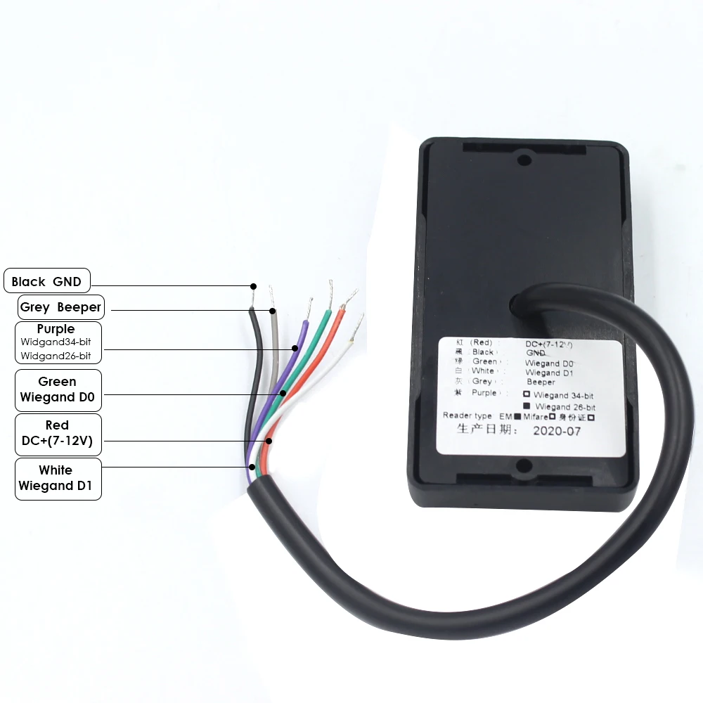Водонепроницаемый считыватель карт RFID 125 кГц Wiegand 26 34 светодиодный индикаторы