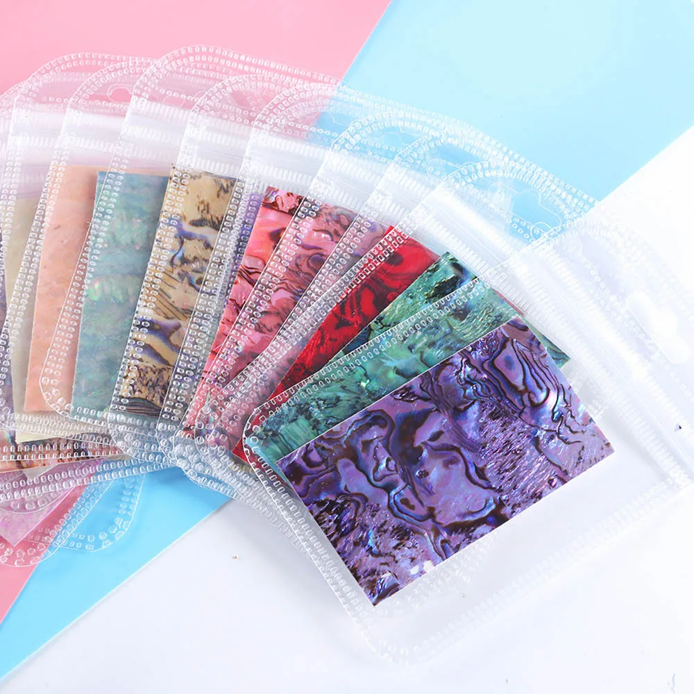 Модный перламутровый лак для ногтей 3d проблеск абалоновый узор наклейки