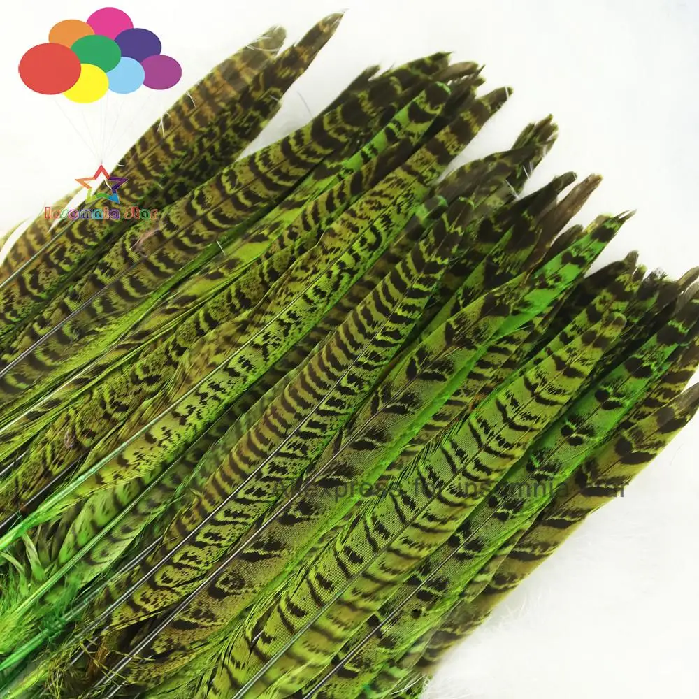 

New 100pcs fruit green 25-35CM female Pheasant Tail feather For Crafts Wedding Decorative DIY Plumes