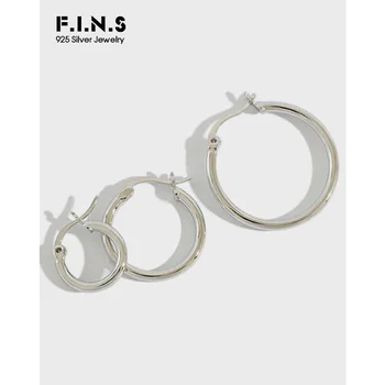 

F.I.N.S Small Hoop Earrings 925 Sterling Silver Simple Geometric Round Earrings Prevent Allergy Circle Earring Fashion Jewelry