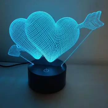 

Acrylic Transparent Lotus 3D LED Night Light 7-colors USB Power Rechargeable Touch Remote Visual Love Shaped Lamps