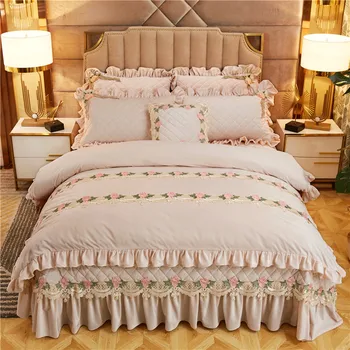 

Luxury Velvet Fleece Bedding Set Premium Soft Warm Duvet Cover Quilted Bedspread set for Winter Girls Pink Grey Queen King size
