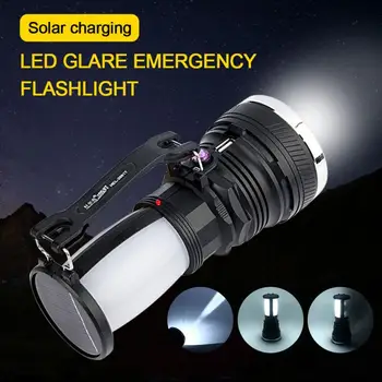 

Solar Powered Strong Led Flashlight Ultra Bright Torch Portable Camping light 3 Modes Outdoor Emergency Camping Flashlight