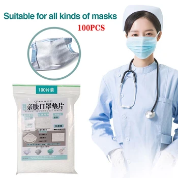 

100Pcs Disposable 3 Layer Masks Gasket Safety Anti Dust and Haze Breathable Mouth Face Mask Replacement Pad Square Cotton Mat