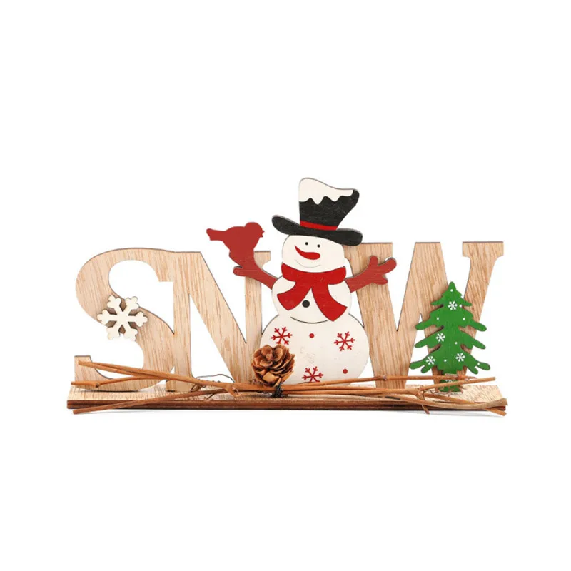 Деревянное Рождественское украшение для дома Noel, Новогоднее украшение, подарок на год для детей, украшения для рождественской вечеринки Navidad-S - Цвет: as  picture