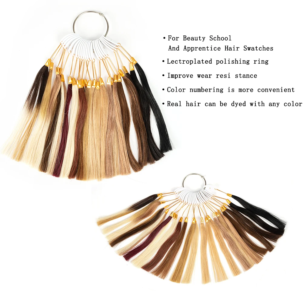 ShowCoco Color Rings Chart Virgin Remy Coloring Hair For Human Hair Extensions And Salon Dyeing Sample Chart Swatches Rings