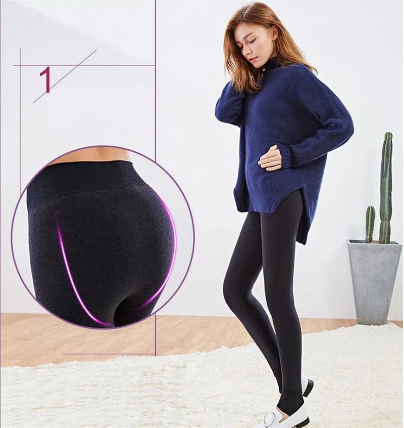 NORMOV Women's Winter Plus Cashmere Leggings Fashion Big Size Warm Super Elastic Faux Velvet Winter Thick Slim Leggings cargo pants