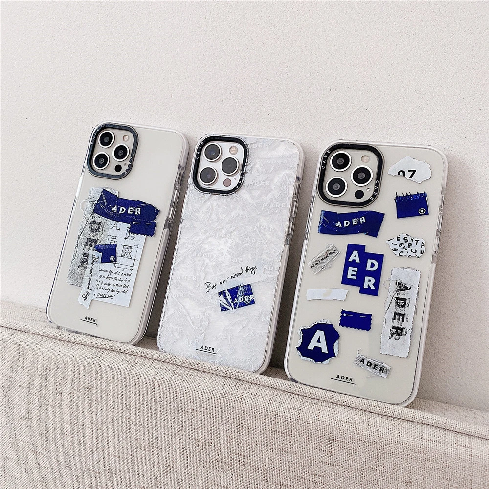 iphone 13 leather case Hot South Korea INS Ader error Phone Case For iPhone 13 12 11 Pro X XS MAX XR 8 7 Plus Double white silicone Cover for 12promax cover for iphone 13