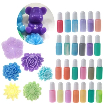 

24 Soild Milky Jelly Color Epoxy Resin Liquid Pigment Macaroon Color Colorant Dye Epoxy Resin Pigment Kit Jewelry Making