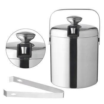

Restaurant Bar Ice Bucket Set Multifunction Easy Clean Home With Food Clip Stainless Steel BBQ Handheld Kitchen Outdoor Camping