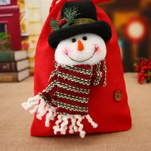 Новые рождественские штаны с Санта-Клаусом, Детские конфетные сумки, красивая бутылка для вина, Подарочная сумка, Рождественское украшение, олень, снеговик, 38x20 см