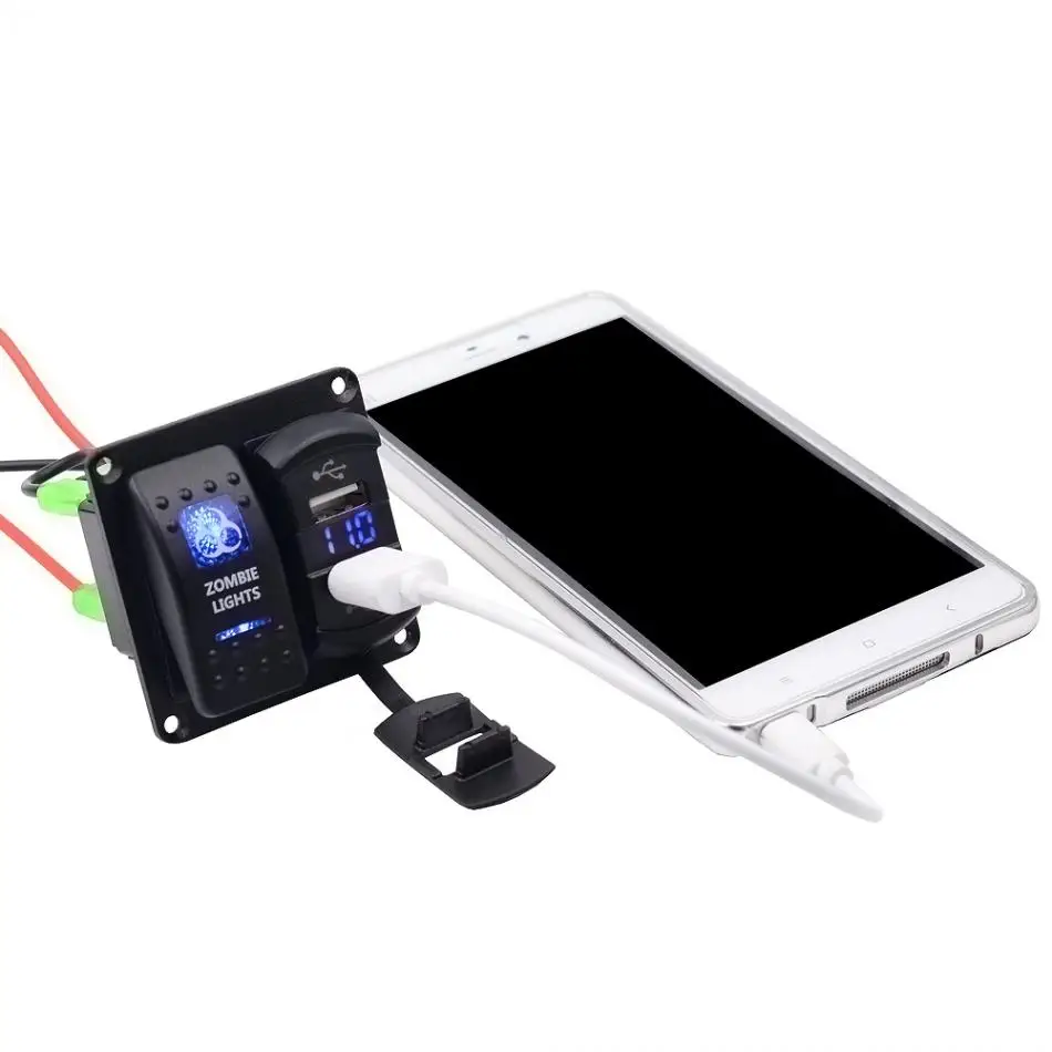 5V 4.2A двойной USB телефон планшет навигация gps зарядное устройство с зомби лампа переключатель комбинированная панель для автомобилей Грузовик Лодка транспортных средств