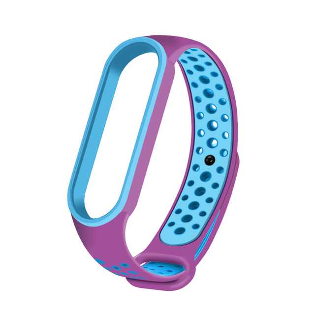 Strap for Xiaomi Mi Band 5 6 4 3 Porous Anti-Sweat Double Color Bracelet Sport Breathable Strap Replacement Wrist Strap