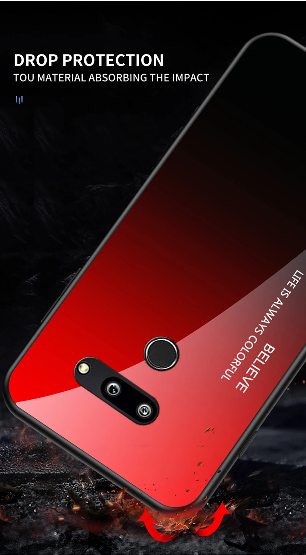 Задняя крышка для телефона LG G8 ThinQ 6," Модный стеклянный чехол для телефона для LG G8 ThinQ силиконовый бампер с полной защитой