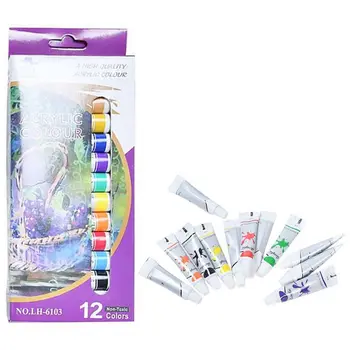 

12 Pcs/set l Heavy Body Colors Rich Pigments Acrylic Paint Set for Painting Canvas Crafts