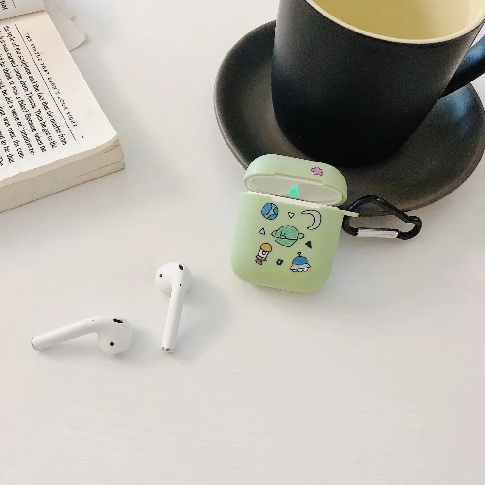 Чехол для AirPods с милым рисунком планеты Луны снега рисунок гор Мягкий силиконовый чехол для наушников s для Apple Airpods 2 Защитная крышка