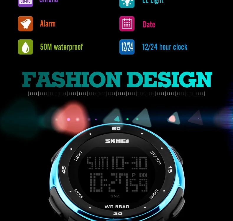 SKMEI Digital Wrist Watches Men Outdoor Sport Watch Chronograph Fashion Clock Top Waterproof Relogio Masculino Man Watch 1219