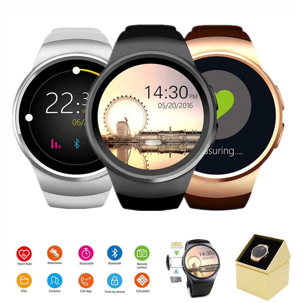 KW18 Bluetooth Смарт часы полный экран Поддержка SIM TF карты Спорт Smartwatch телефон сердечного ритма для apple gear s2 huawei