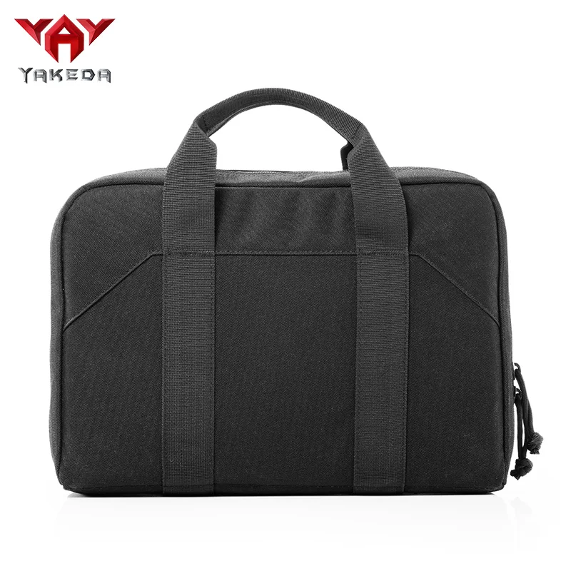 Yakeda Tactical Double Handgun Firearm Case Discreet Pistol Bag-Additional Magazine Storage Slots gun bag