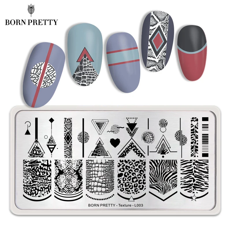BORN PRETTY текстура ногтей штамповки пластины Леопард осень прямоугольник тема