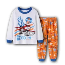 Новинка; стильные пижамы для мальчиков с рисунком самолета; хлопковые пижамы для малышей; детские пижамы; одежда для сна с длинными рукавами; детская одежда для сна; сезон осень-зима