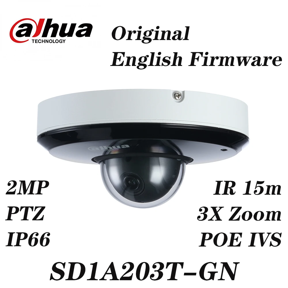 

Dahua 2MP 3X Zoom SD1A203T-GN intravenous face detection PoE IR15m IP66 Starlight IR PTZ network camera SD1A203T-GN SD22404T-GN