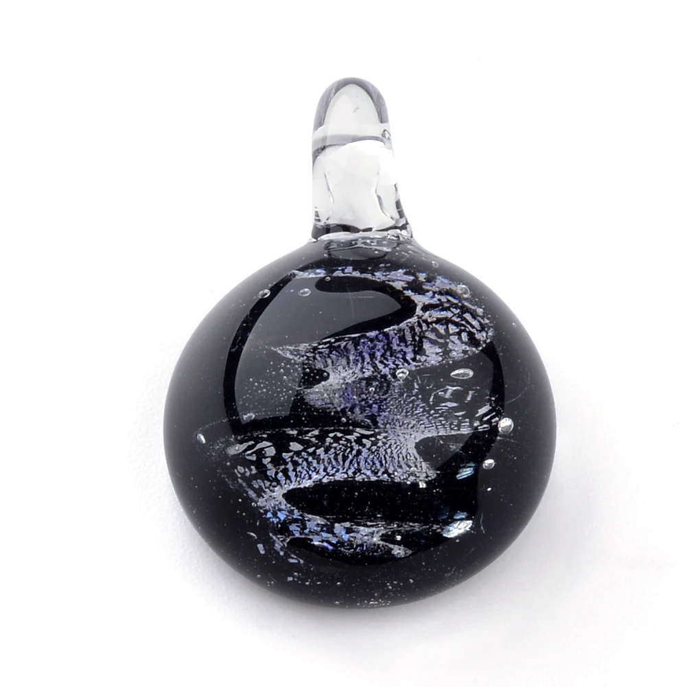 

20pcs/lot Black Half Round Handmade Lampwork Glass Pendants Charms for Jewelry Making DIY Necklace Crafts Accessories Wholesale